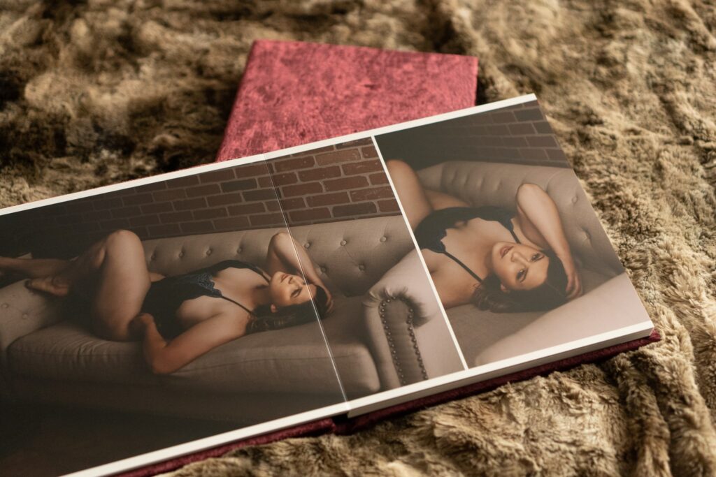 boudoir album laying on a fur blanket | Boudoir Albums: The Ultimate Romantic and Personalized Gift | Boudoir by Vanessa Summers - see more at www.stlboudoirphotographer.com